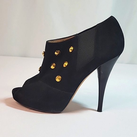 Fendi Black Suede Leather Ankle Platform Pumps Size 36 - Picture 4 of 11